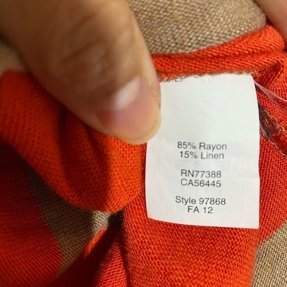 ✅ J.CREW Rugby Stripe Boatneck Top Shirt Orange Tan Top Sz XXS - Picture 10 of 10
